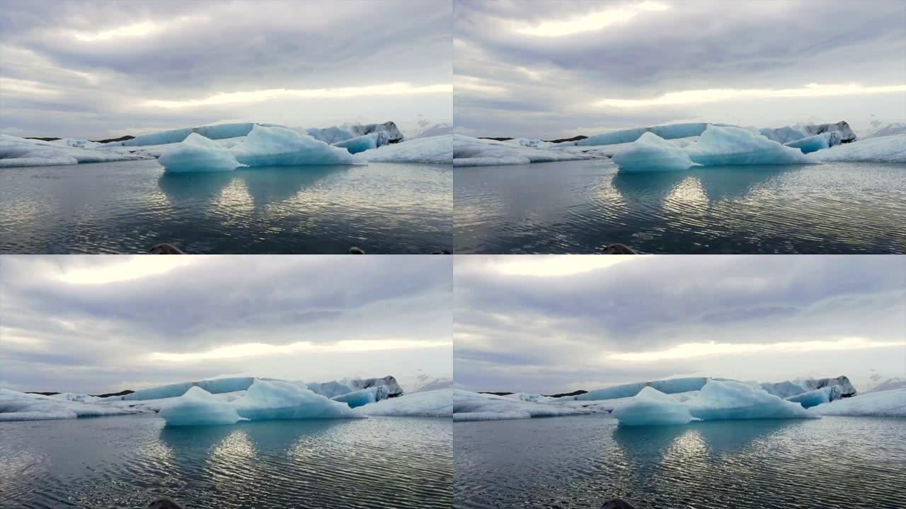 延时旅游冰川泻湖冰岛