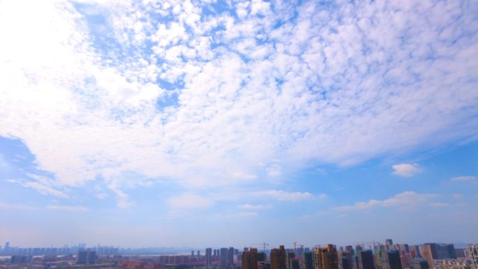 城市蓝天白云风景延时视频素材
