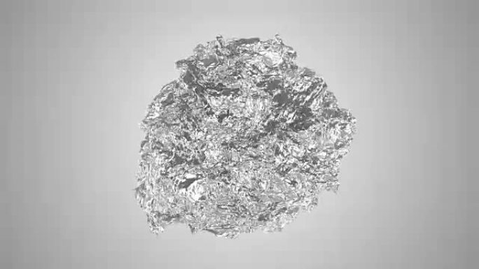 银铝球变形成箔无缝循环4k动画视频。