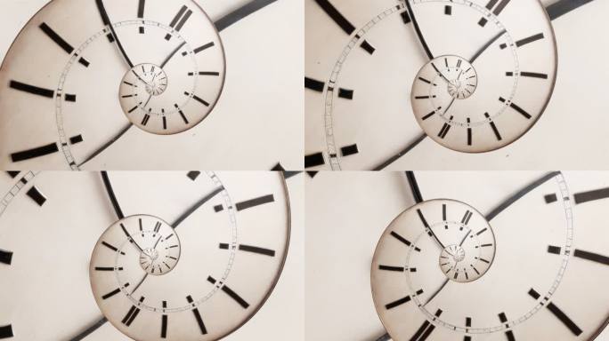 4K时钟时间钟表表盘指针穿梭冲屏循环动画