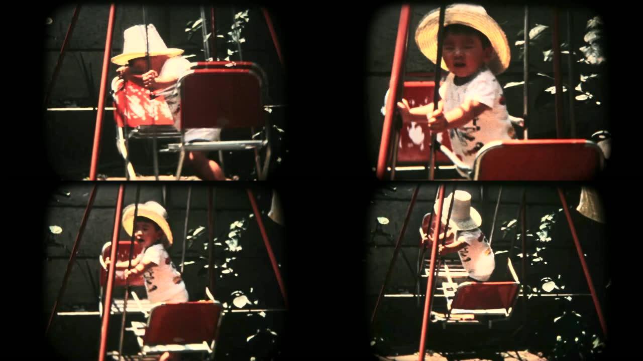 60年代8毫米镜头-男婴玩秋千