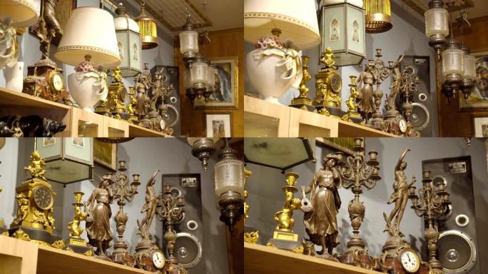 古董店灯具钟表雕像