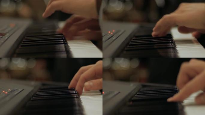 男性手弹钢琴