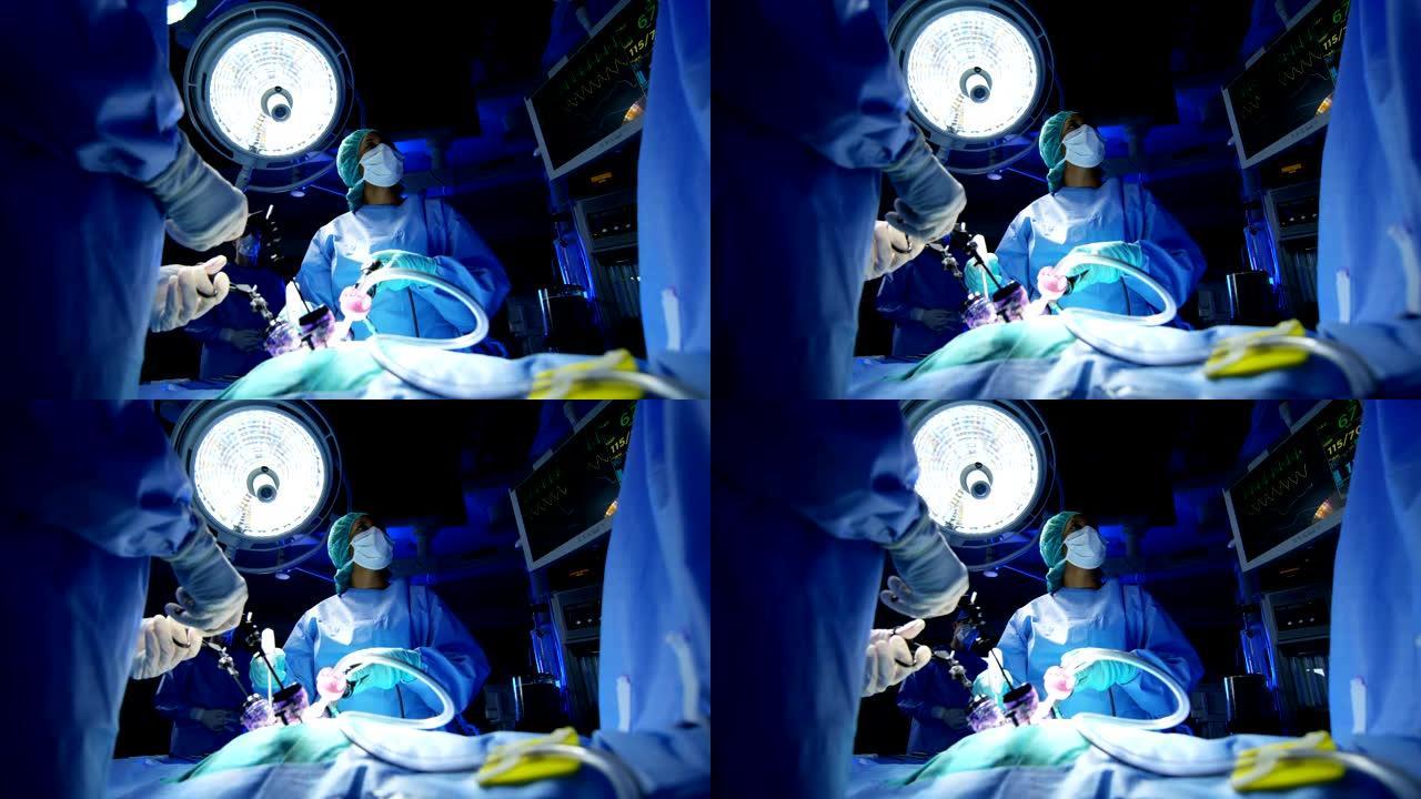多民族外科医生和麻醉护士腹腔镜培训
