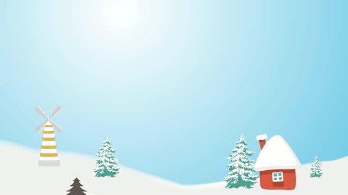 圣诞树背景，带有礼品盒和圣诞老人快乐和鹿装饰的圣诞树，动画抽象圣诞礼物贺卡。