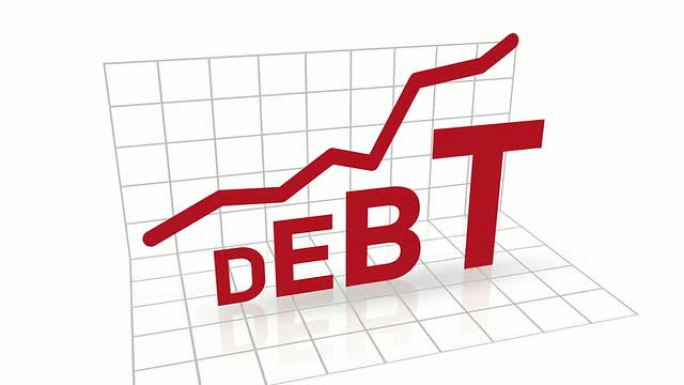 债务不断增加白色背景通道素材上涨上升
