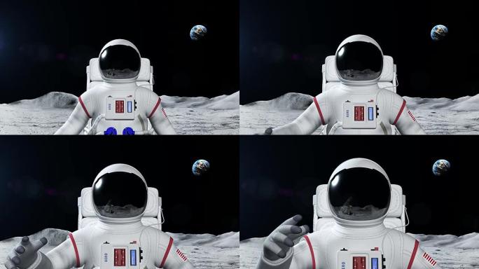 月球表面的宇航员
