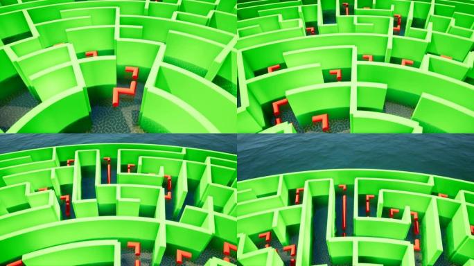水4k背景上的绿色迷宫