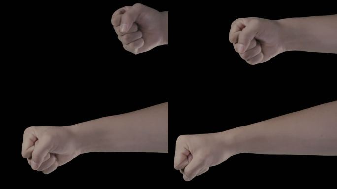 打拳拳头手绿幕抠图透明背景视频素材