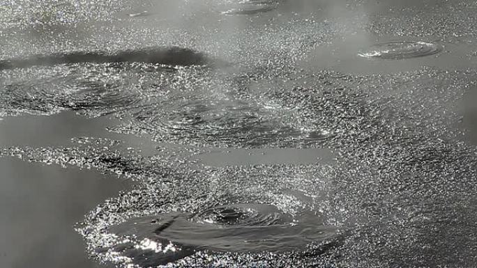 地热泥浆池。慢动作。新西兰罗托鲁瓦