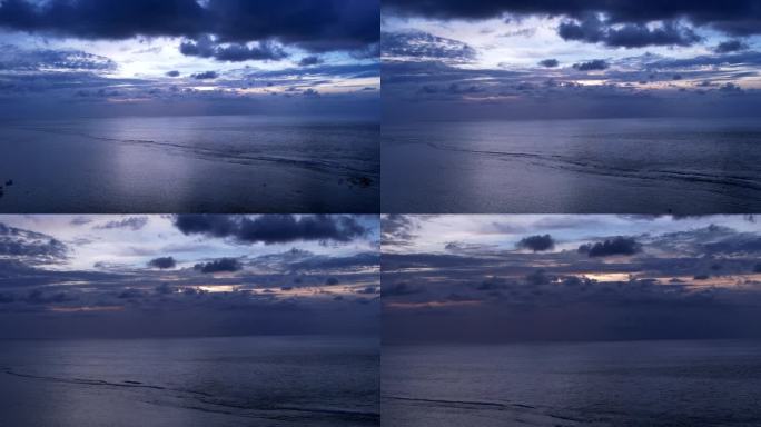 【4K航拍】云层照射大海上飞向大海天际边
