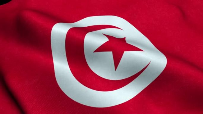 突尼斯旗帜无缝循环摆动动画