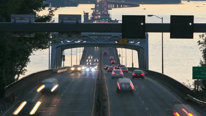 西雅图高速公路520交通延时桥日落盘