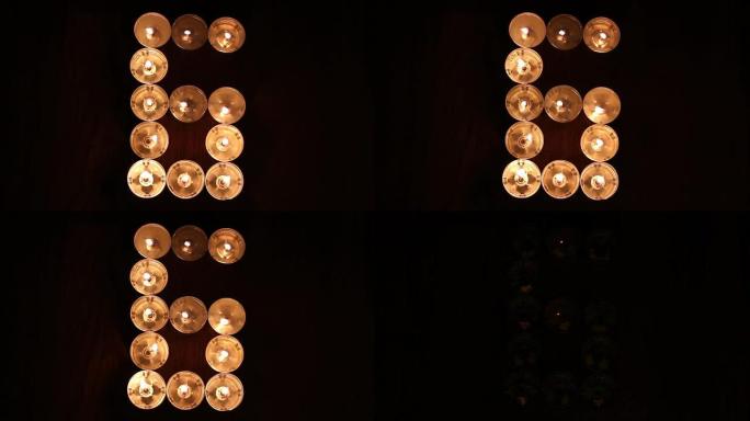 蜡烛制成的数字六