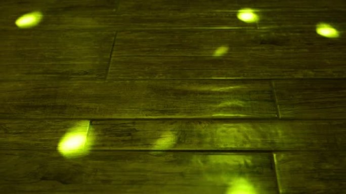木地板上迪斯科球发出的光线