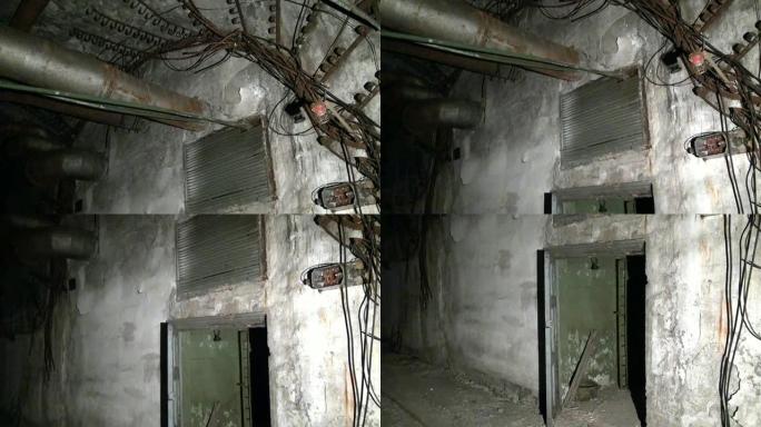 前苏联军事地下鬼城古迪姆的生锈管道。