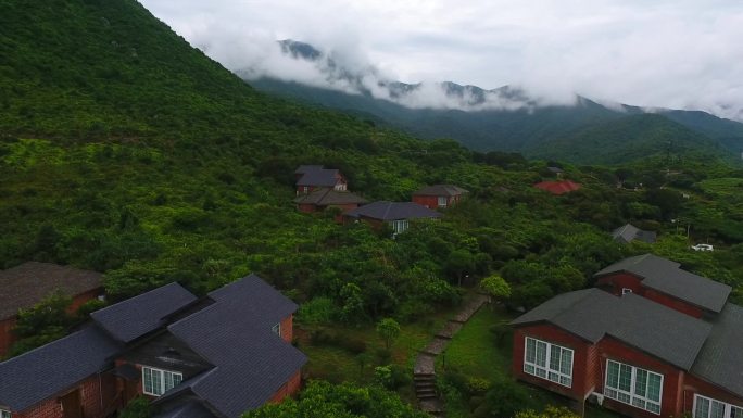 深圳杨梅坑鹿嘴山庄空镜航拍素材