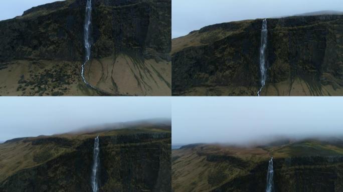冰岛的冬季瀑布