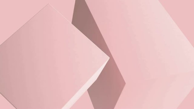 特写抽象运动粉色背景3d渲染方形旋转