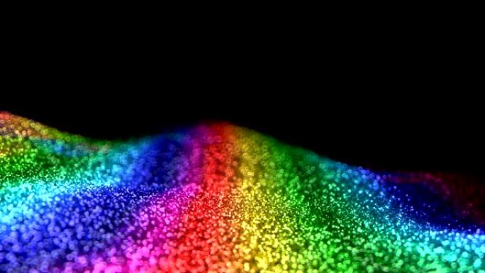 彩色彩虹闪亮移动闪光背景抽象无缝VJ环粒子阿尔法哑光