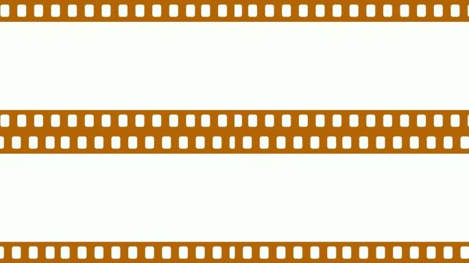 空白相机胶片卷轴滚动到右侧背景动画