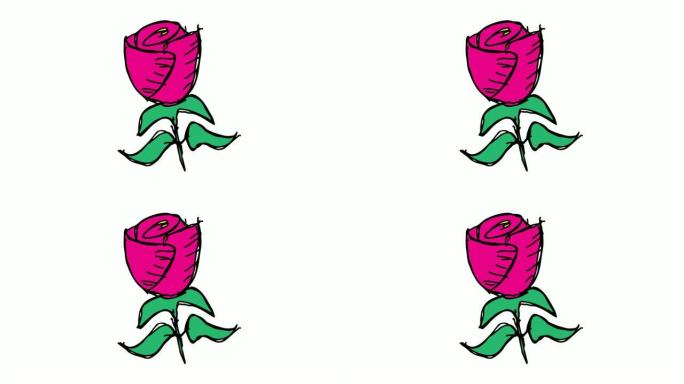 孩子们画以玫瑰为主题的白色背景