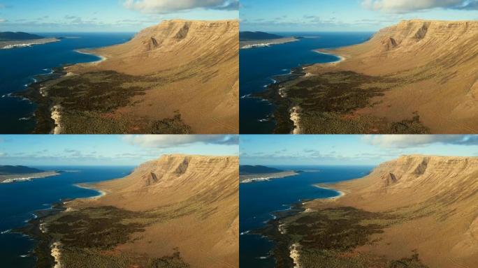 加那利群岛兰萨罗特米拉多·德·吉纳特视点的鸟瞰图