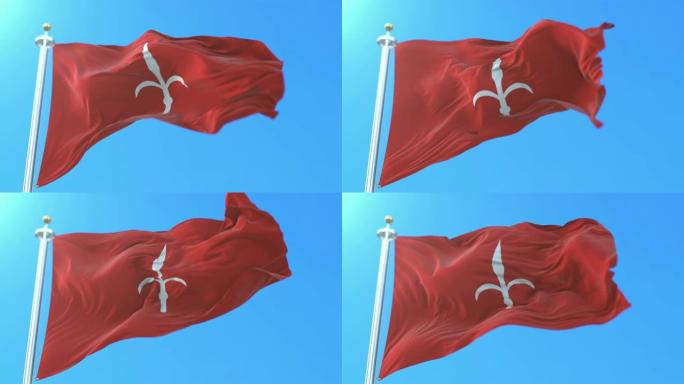 意大利弗留利-威尼斯朱利亚地区的里雅斯特市的旗帜。循环
