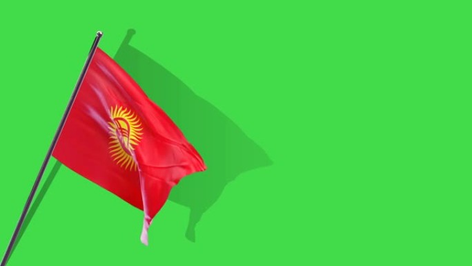 吉尔吉斯斯坦国旗升起