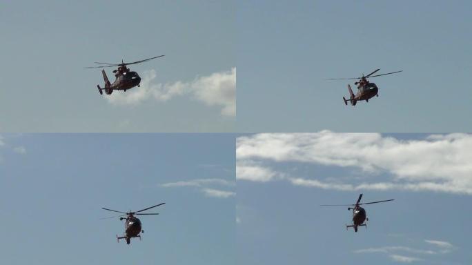 海岸警卫队直升机执行救援任务