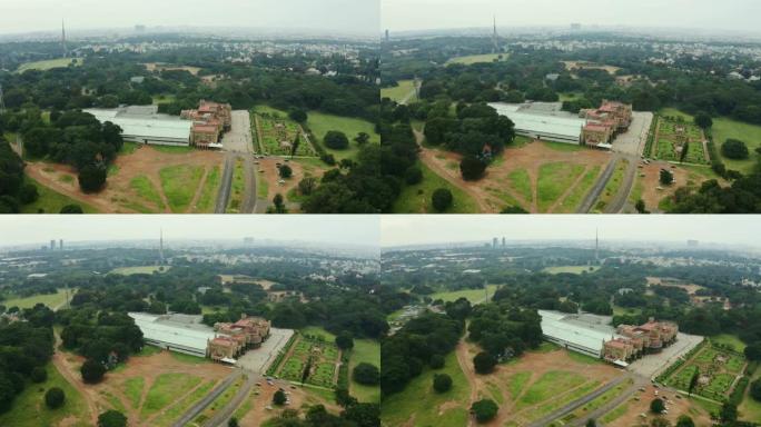 印度班加罗尔市著名宫殿公园空中全景4k