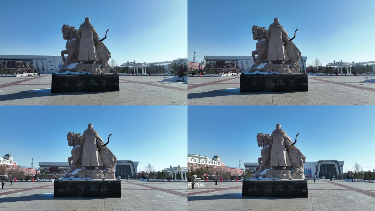 内蒙古呼伦贝尔额尔古纳哈萨尔广场雕塑