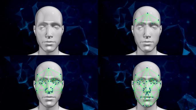 生物特征人脸识别技术扫描人脸