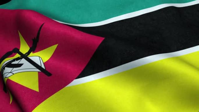 莫桑比克国旗无缝循环挥舞动画