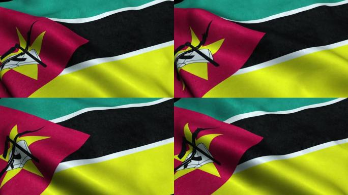 莫桑比克国旗无缝循环挥舞动画