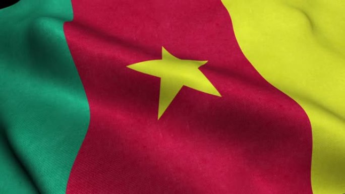 喀麦隆旗帜无缝循环摆动动画