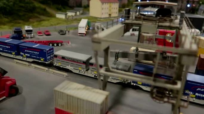货物火车站-小型模型-库存图像