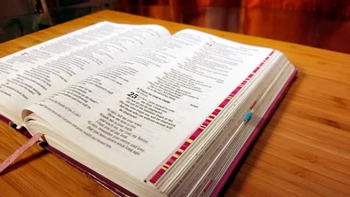 打开圣经慢速多莉相机运动4K