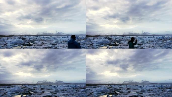延时旅游冰川泻湖冰岛