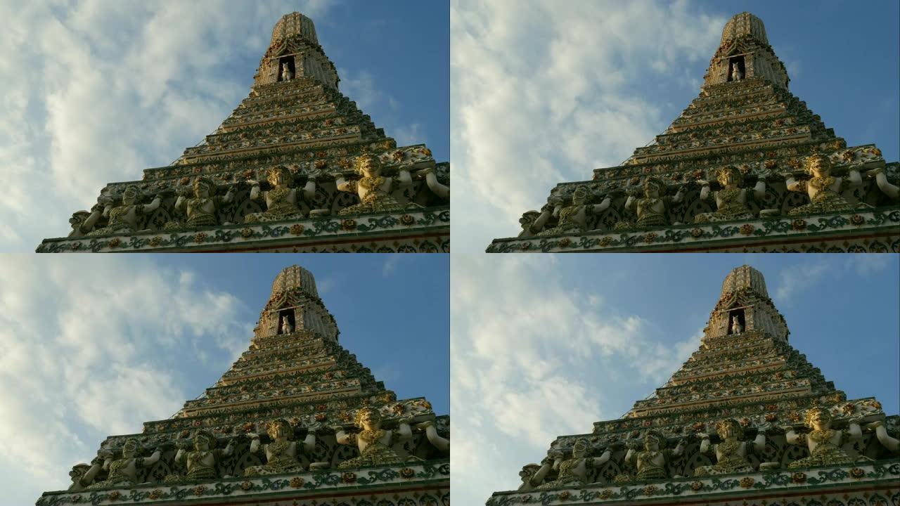 曼谷黎明寺的宝塔的时间流逝