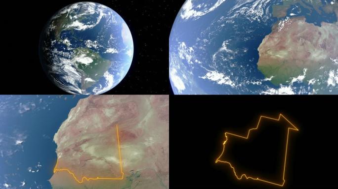 地球与毛里塔尼亚的边界