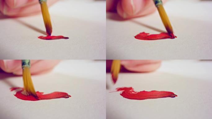 丙烯酸色纸上画笔的宏观拍摄