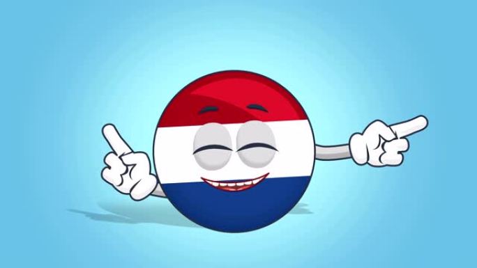卡通图标旗荷兰荷兰舞蹈与阿尔法哑光面部动画