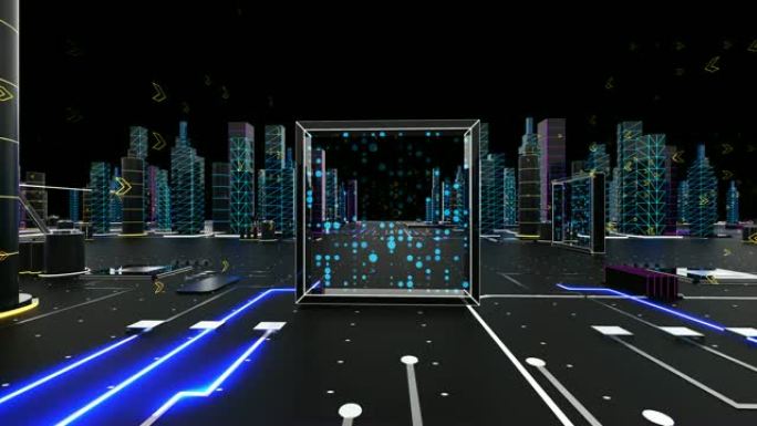 知识管理3D动画城市