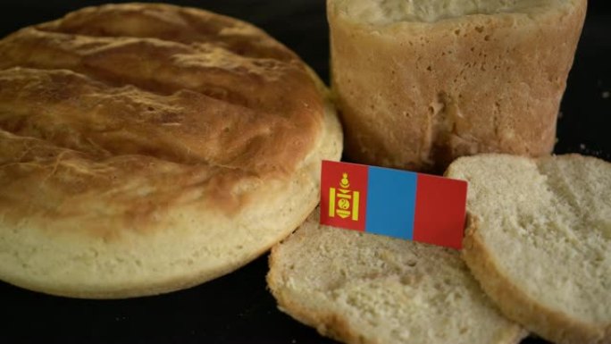 面包和蒙古国旗