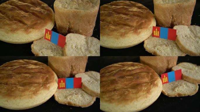 面包和蒙古国旗