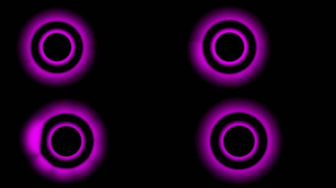 脉动均衡器环，黑色背景上的粉色霓虹灯