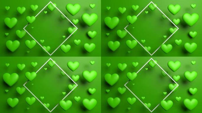 绿色的带框架的环形心脏