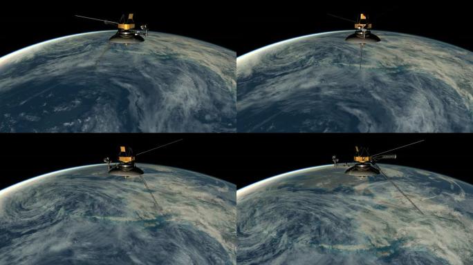 新的高分辨率卫星绕地球运行