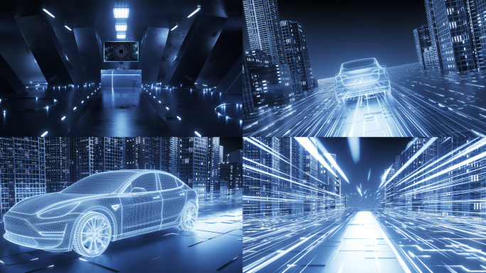 科技智能驾驶新能源汽车AE+C4D